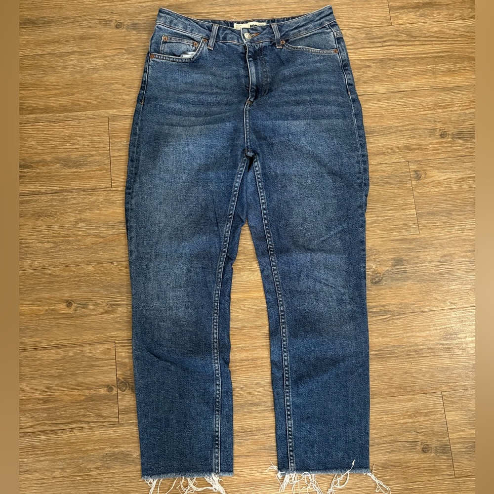 Topshop Blue Straight Leg Jeans